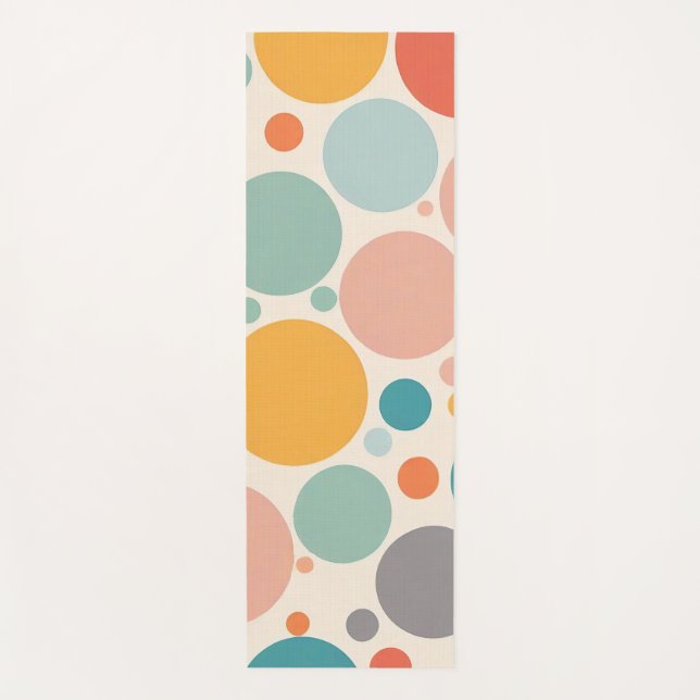 Farbenfrohe Polka Dots Yogamatte (Vorderseite)