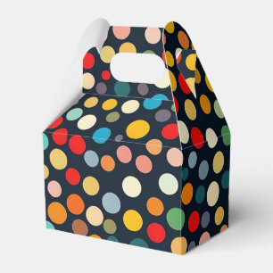 Farbenfrohe Polka Punkte auf dunklem Hintergrund Geschenkschachtel