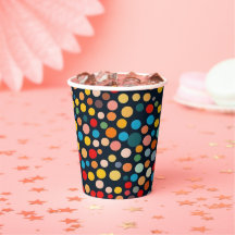 Farbenfrohe Polka Punkte auf dunklem Hintergrund