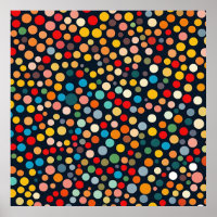 Farbenfrohe Polka Punkte auf dunklem Hintergrund