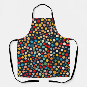 Farbenfrohe Polka Punkte auf dunklem Hintergrund Schürze