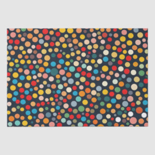 Farbenfrohe Polka Punkte auf dunklem Hintergrund Seidenpapier