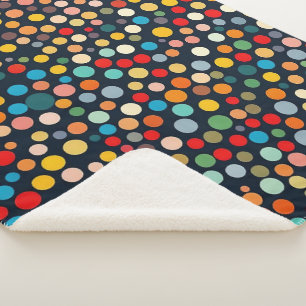 Farbenfrohe Polka Punkte auf dunklem Hintergrund Sherpadecke