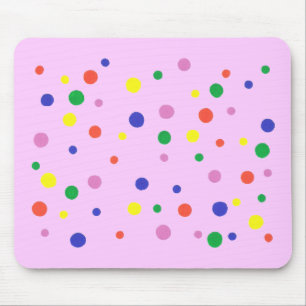 Farbenfrohe Polka Punkte auf rosa, auf Mousepads