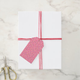 Farbenfrohe Polka Punkte auf Rosa Geschenkanhänger