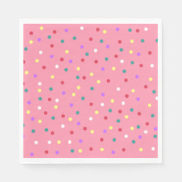 Farbenfrohe Polka Punkte auf Rosa Serviette