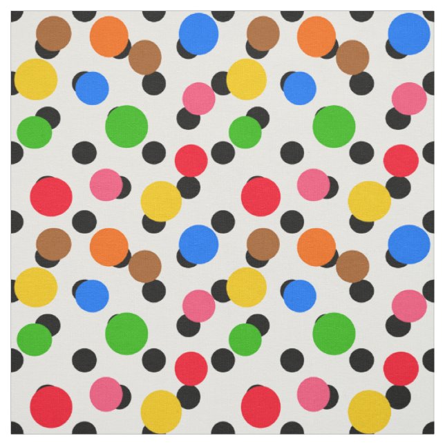 Farbenfrohe Polka-Punkte-Design mit weißem Hinterg Stoff (Muster)