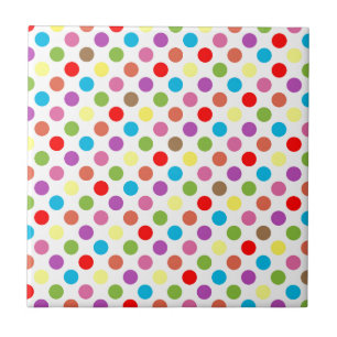 Farbenfrohe Polka-Punktmuster Fliese