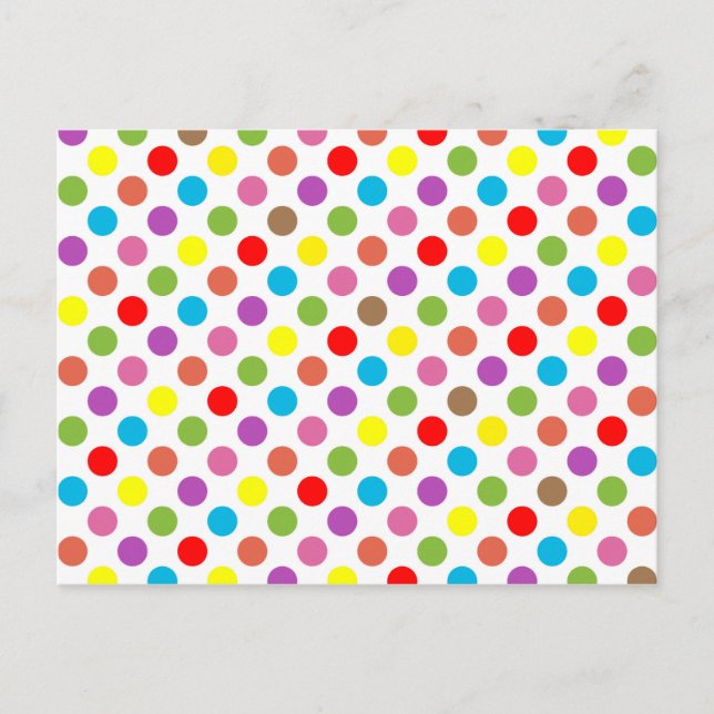 Farbenfrohe Polka-Punktmuster Postkarte (Vorderseite)