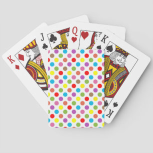Farbenfrohe Polka-Punktmuster Spielkarten
