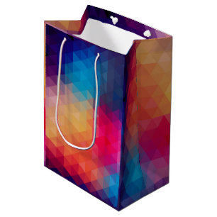 Farbenfrohe polygonal moderne geometrische Muster Mittlere Geschenktüte