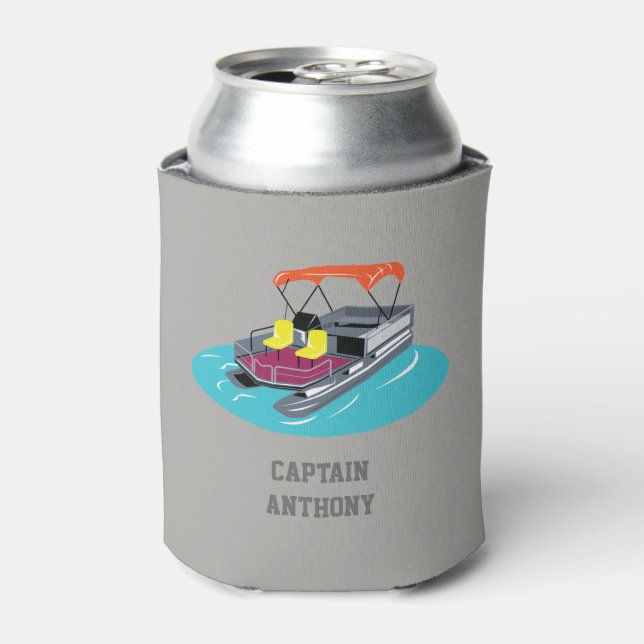Farbenfrohe Pontoon Boat Personalisiert Can Cooler Dosenkühler (Kanne Vorderseite)