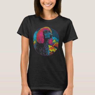 Farbenfrohe Poodle Dog Pop Art Design T-Shirt