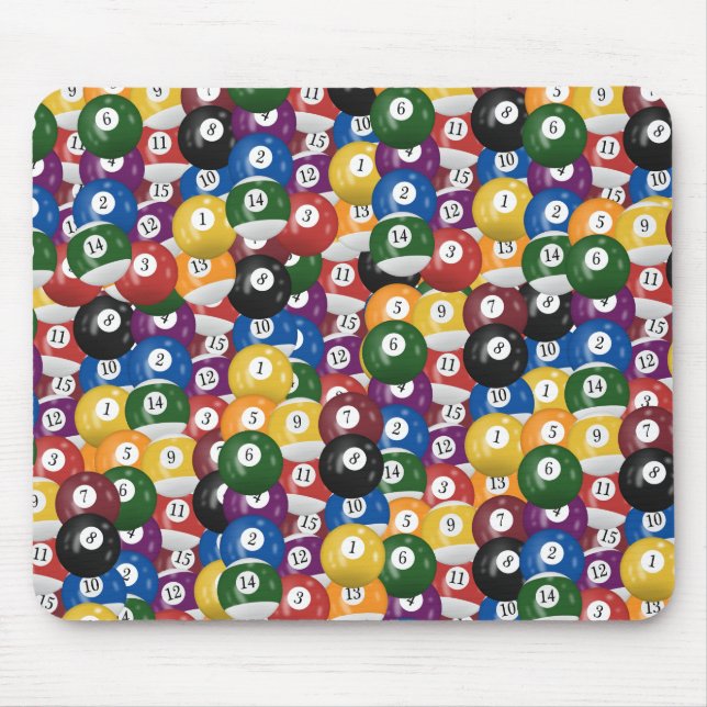Farbenfrohe Pool Balls Mousepad (Vorne)
