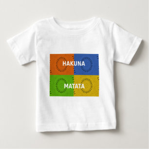 Farbenfrohe Pop Art Collage & "Hakuna Matata" Nach Baby T-shirt