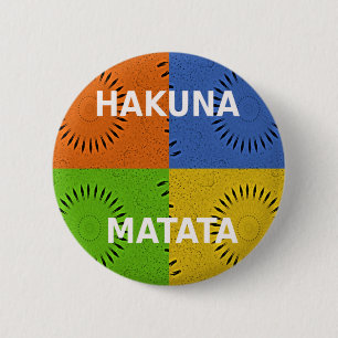 Farbenfrohe Pop Art Collage & "Hakuna Matata" Nach Button