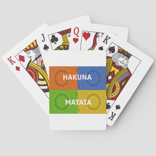 Farbenfrohe Pop Art Collage & "Hakuna Matata" Nach Spielkarten (Rückseite)