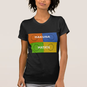 Farbenfrohe Pop Art Collage & "Hakuna Matata" Nach T-Shirt