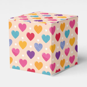 Farbenfrohe Pop Art Herzstück Muster Geschenkschachtel