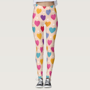Farbenfrohe Pop Art Herzstück Muster Leggings
