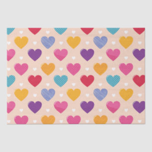 Farbenfrohe Pop Art Herzstück Muster Seidenpapier