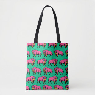 Farbenfrohe Pop Art Southwestern Buffalo/Bison Tasche