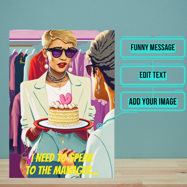 Farbenfrohe Pop Funny Karen Geburtstag Karte (This is a classic joke about the "Karens" of the world.)