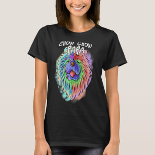 Farbenfrohe Pop Portrait Chow Chow Dog Vater Vater T-Shirt