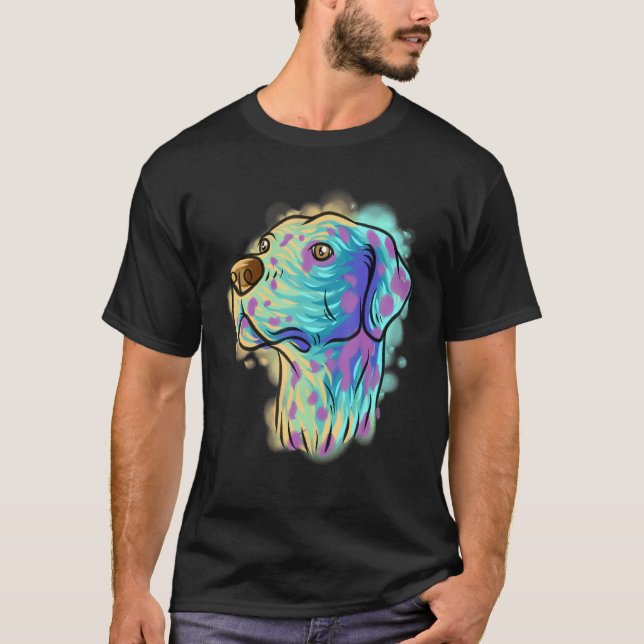 Farbenfrohe Pop Portrait Dalmatiner Dog Mama Mutte T-Shirt (Vorderseite)