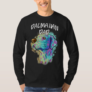 Farbenfrohe Pop Portrait Dalmatiner Dog Vater Vate T-Shirt