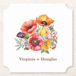 Farbenfrohe Poppies Hochzeiten Untersetzer