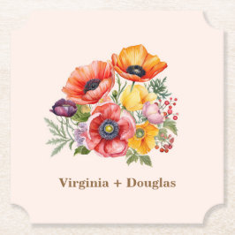 Farbenfrohe Poppies Hochzeiten Untersetzer