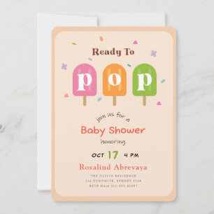 Farbenfrohe Popsicle-Baby-Party zum Platzen Einladung