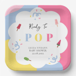 Farbenfrohe Popsicle Ready to Pop Baby Dusche Pappteller