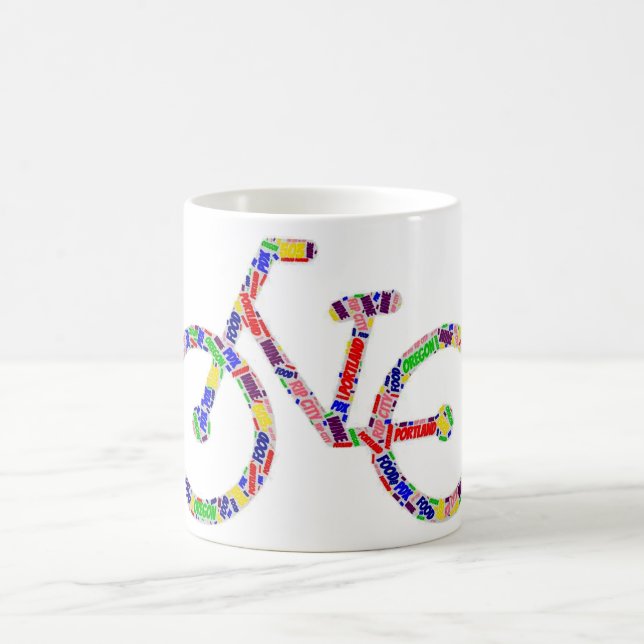 Farbenfrohe Portland Bike Kaffee Cup Tasse (Mittel)