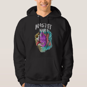 Farbenfrohe Portrait English Mastiff Dog Mama Mama Hoodie