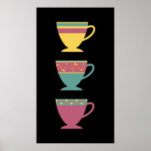 Farbenfrohe Porzellanretro Tee/Kaffeebecher