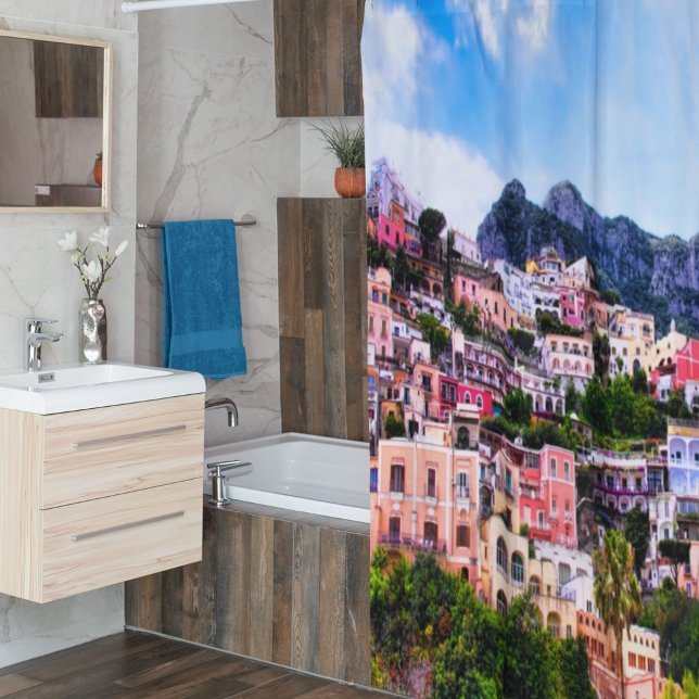 Farbenfrohe Positano Italien Duschvorhang (Bring the Amalfi Coast to your bathroom!)