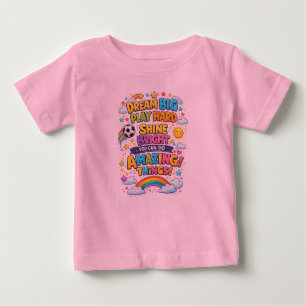 Farbenfrohe positive Cartoon-Kinder-Gestaltung Baby T-shirt