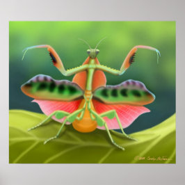 Farbenfrohe Pracht Mantis Bug Poster
