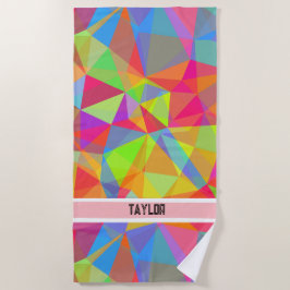 Farbenfrohe Prism Geometric Kaleidoskop Regenbogen Strandtuch