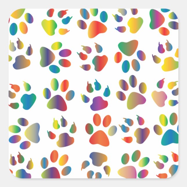 Farbenfrohe Prismatische Regenbogenpresse  Quadratischer Aufkleber (Vorderseite)