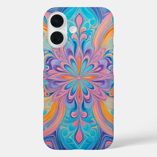 Farbenfrohe Psychedelia Airbrush Art iPhone Case (Rückseite)