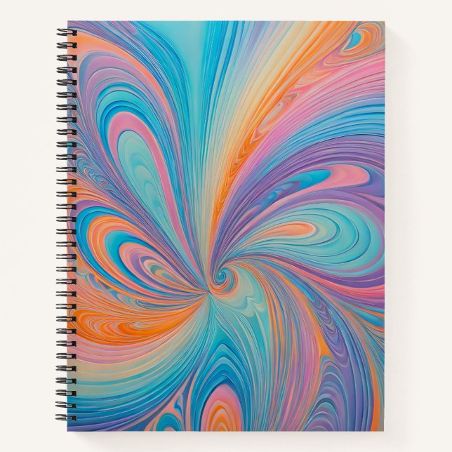 Farbenfrohe Psychedelia Airbrush Art Spiral Notebo Notizbuch (Vorderseite)