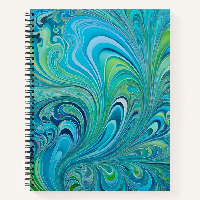 Farbenfrohe Psychedelia Airbrush Art Spiral Notebo Notizbuch (Vorderseite)