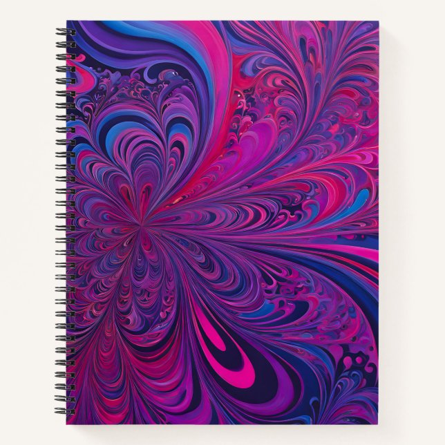 Farbenfrohe Psychedelia Airbrush Art Spiral Notebo Notizbuch (Vorderseite)