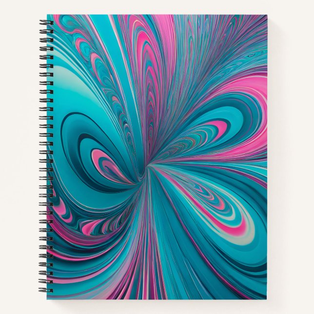 Farbenfrohe Psychedelia Airbrush Art Spiral Notebo Notizbuch (Vorderseite)