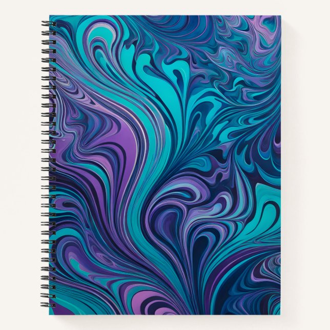 Farbenfrohe Psychedelia Airbrush Art Spiral Notebo Notizbuch (Vorderseite)