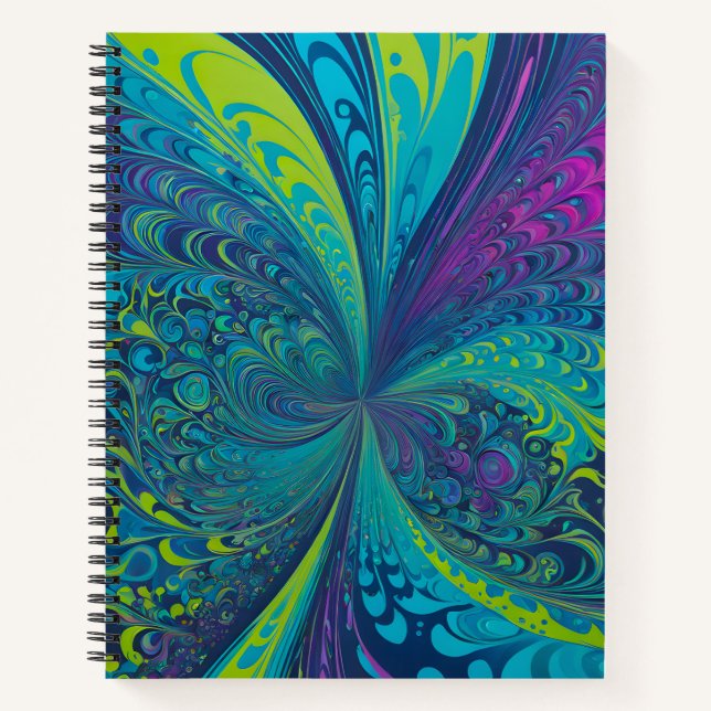 Farbenfrohe Psychedelia Airbrush Art Spiral Notebo Notizbuch (Vorderseite)