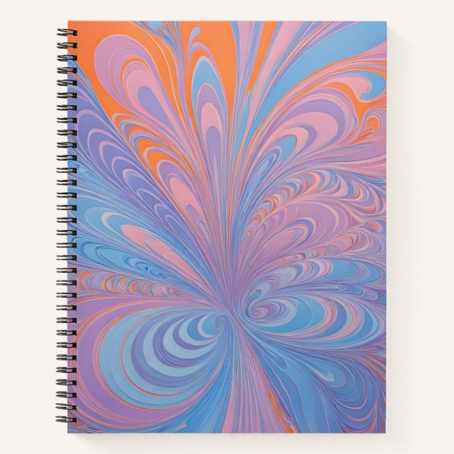 Farbenfrohe Psychedelia Airbrush Art Spiral Notebo Notizbuch (Vorderseite)